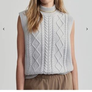 Varley Joliette roll neck vest, harbor mist, size small